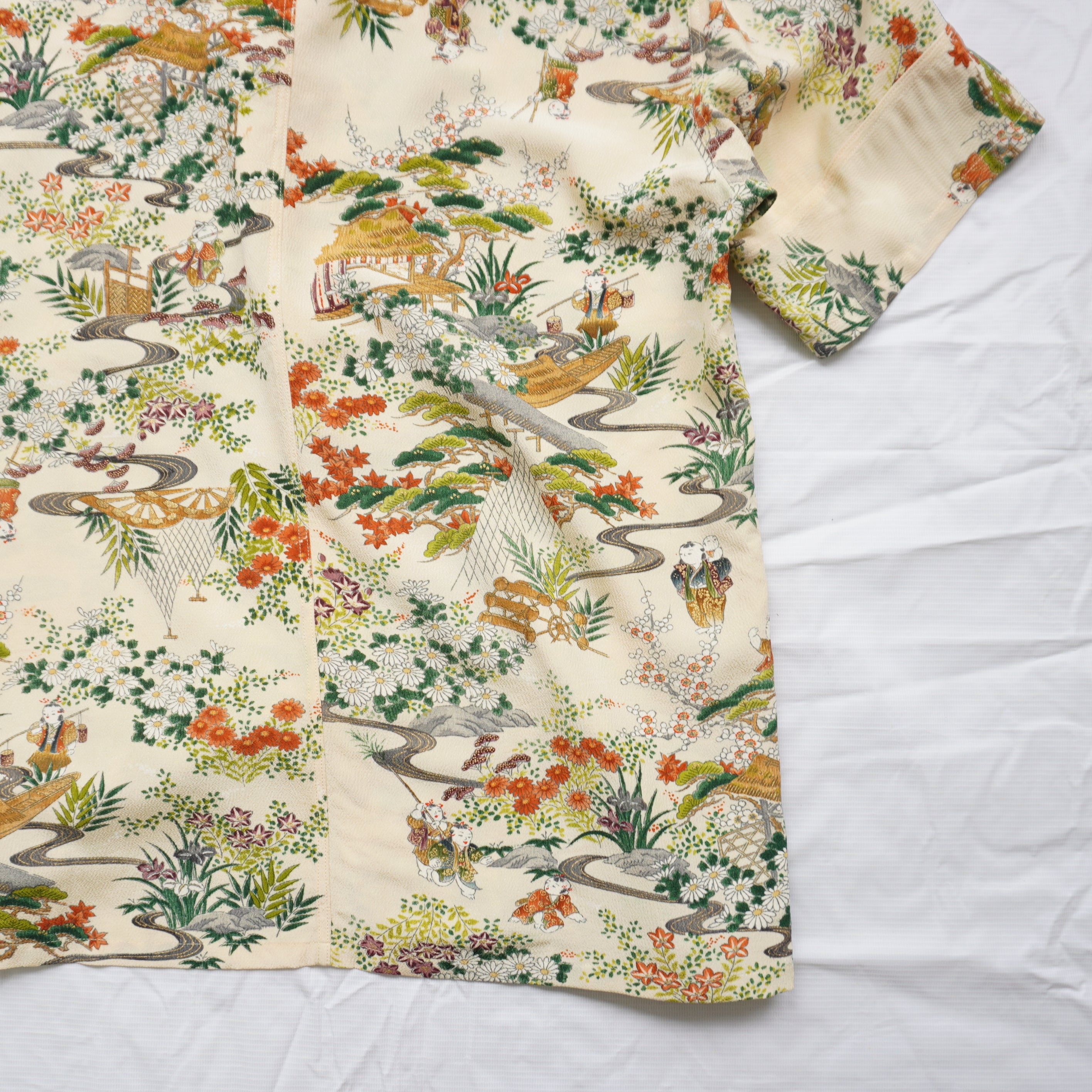 Kimono Aloha Shirt, Silk, Size L, CA110