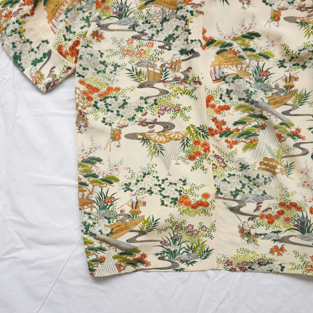 Kimono Aloha Shirt, Silk, Size L, CA110