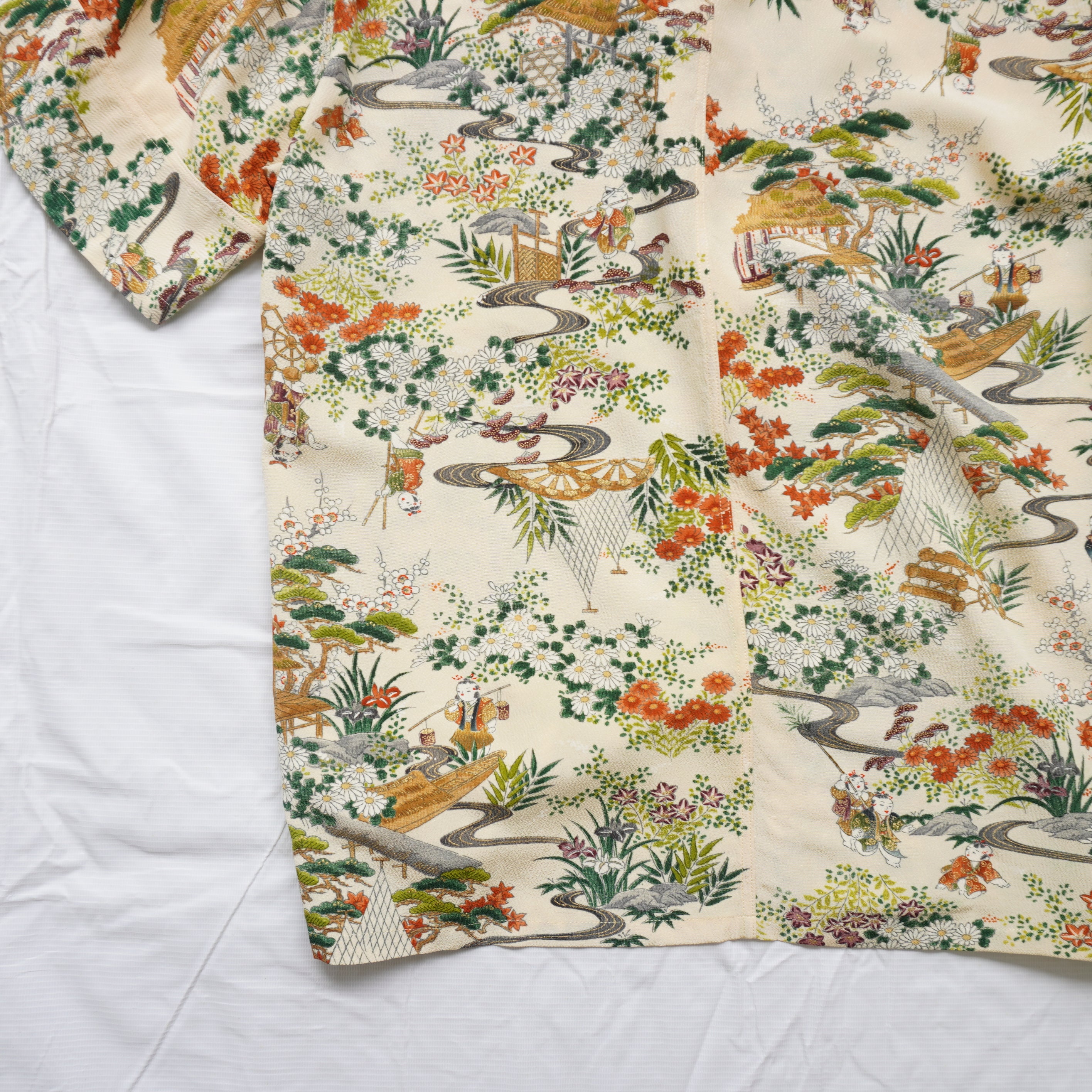 Kimono Aloha Shirt, Silk, Size L, CA110