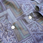 Kimono Aloha Shirt, Oshima Tsumugi, Size L, CA111