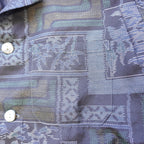 Kimono Aloha Shirt, Oshima Tsumugi, Size L, CA111