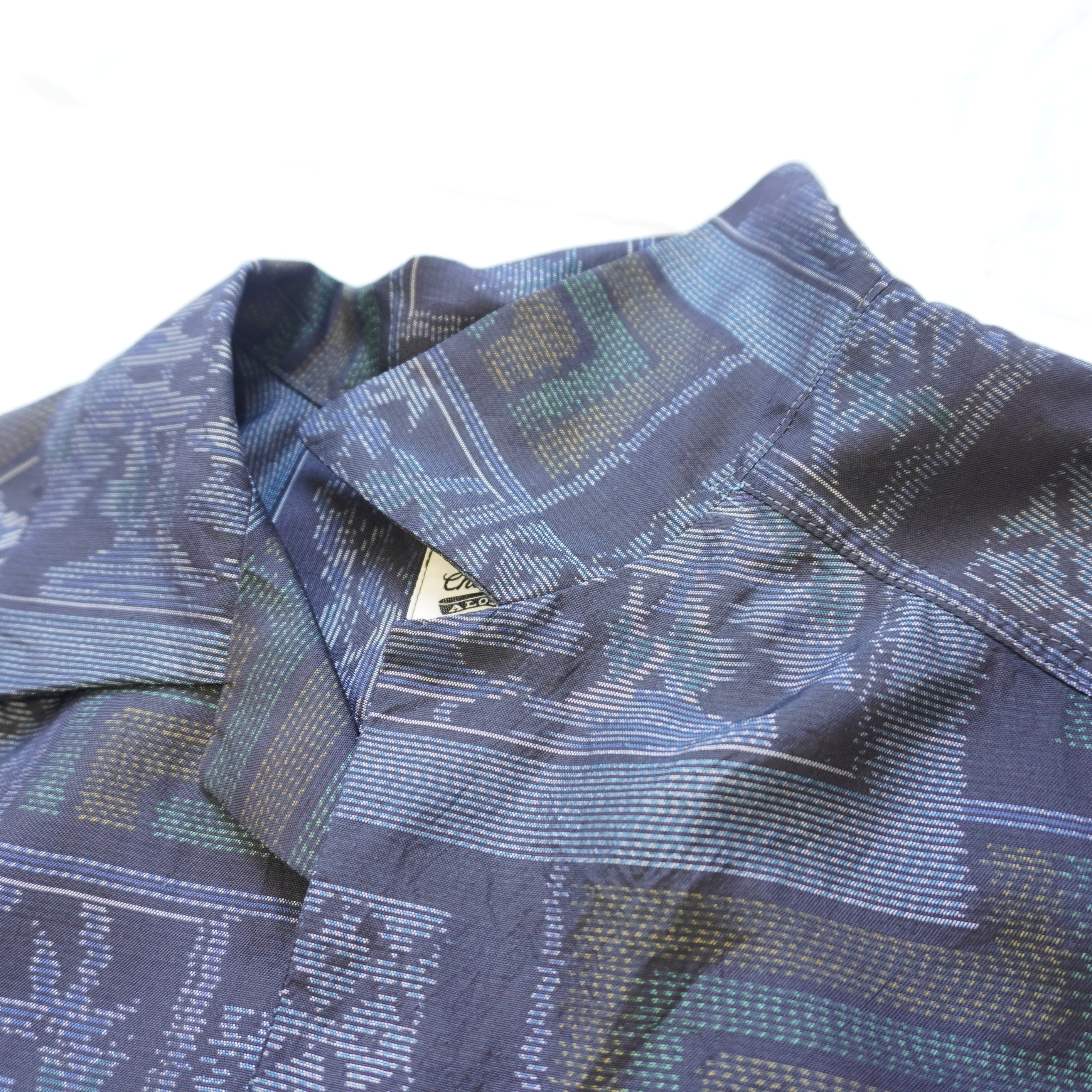 Kimono Aloha Shirt, Oshima Tsumugi, Size L, CA111