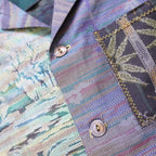 Kimono Aloha Shirt, Oshima Tsumugi, Size L, CA85