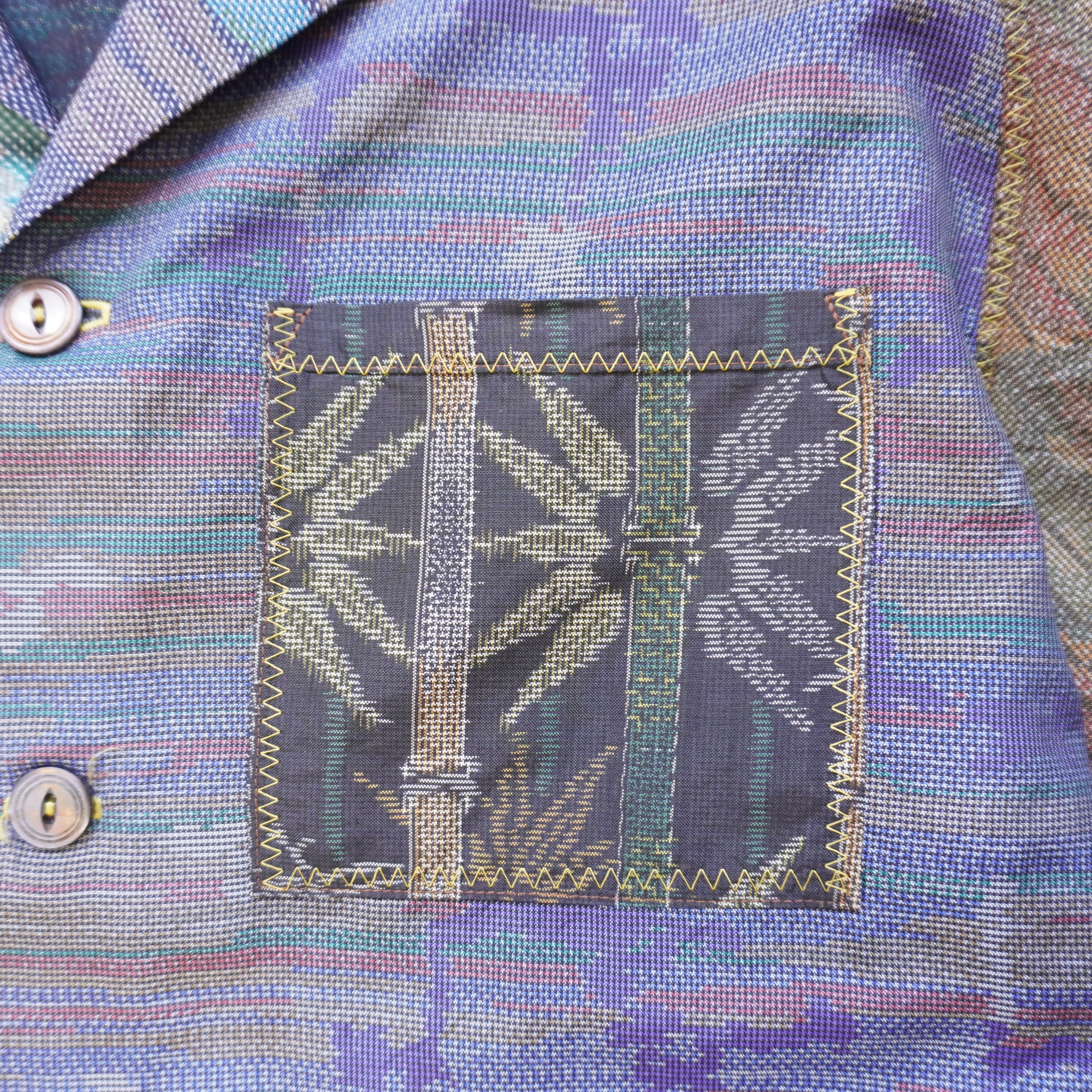 Kimono Aloha Shirt, Oshima Tsumugi, Size L, CA85
