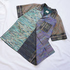 Kimono Aloha Shirt, Oshima Tsumugi, Size L, CA85
