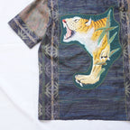 Kimono Aloha Shirt, Oshima Tsumugi, Size L, CA85