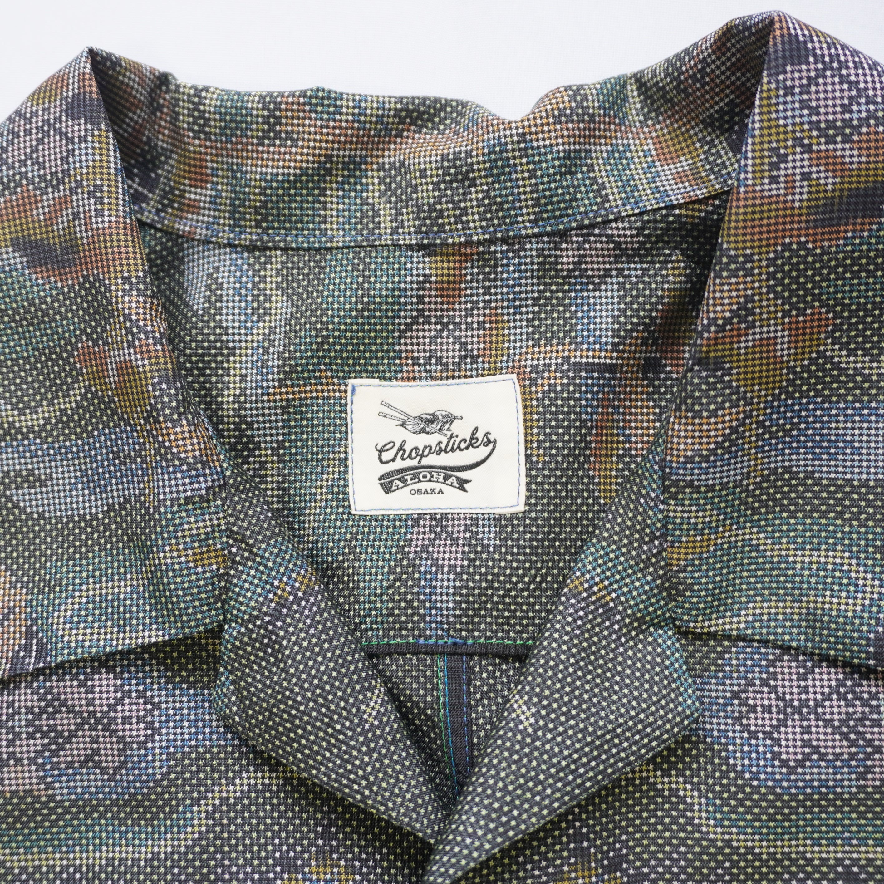 Mountain View Short-Sleeve Oshima Tsumugi Aloha Shirt L CA113
