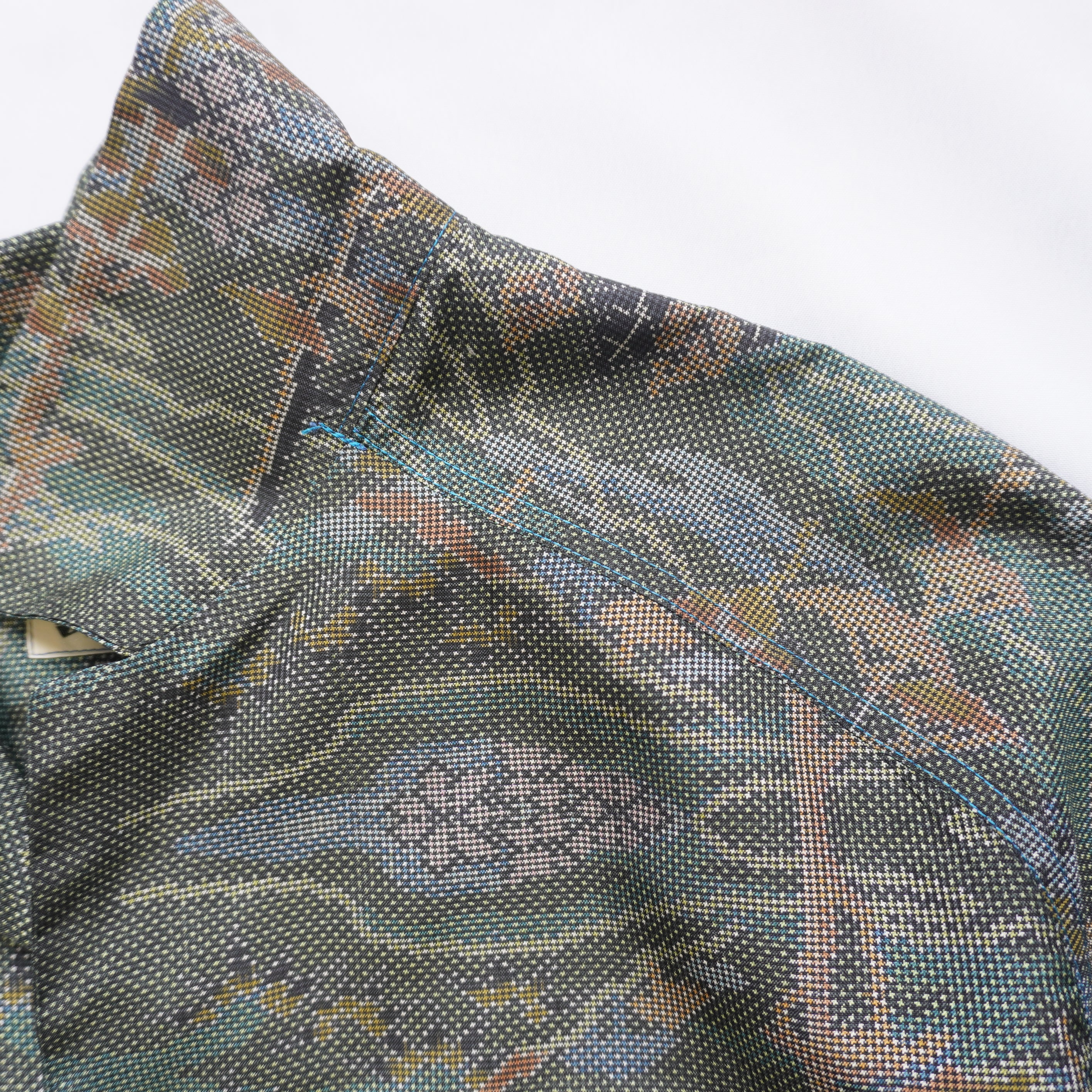 Mountain View Short-Sleeve Oshima Tsumugi Aloha Shirt L CA113