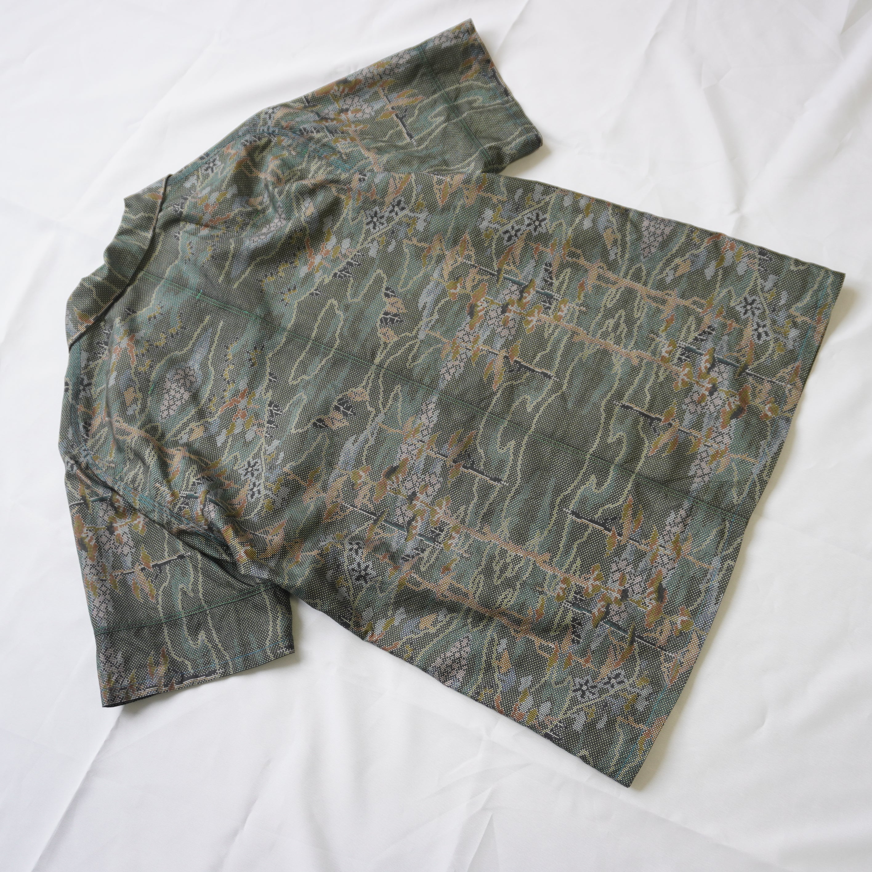 Mountain View Short-Sleeve Oshima Tsumugi Aloha Shirt L CA113
