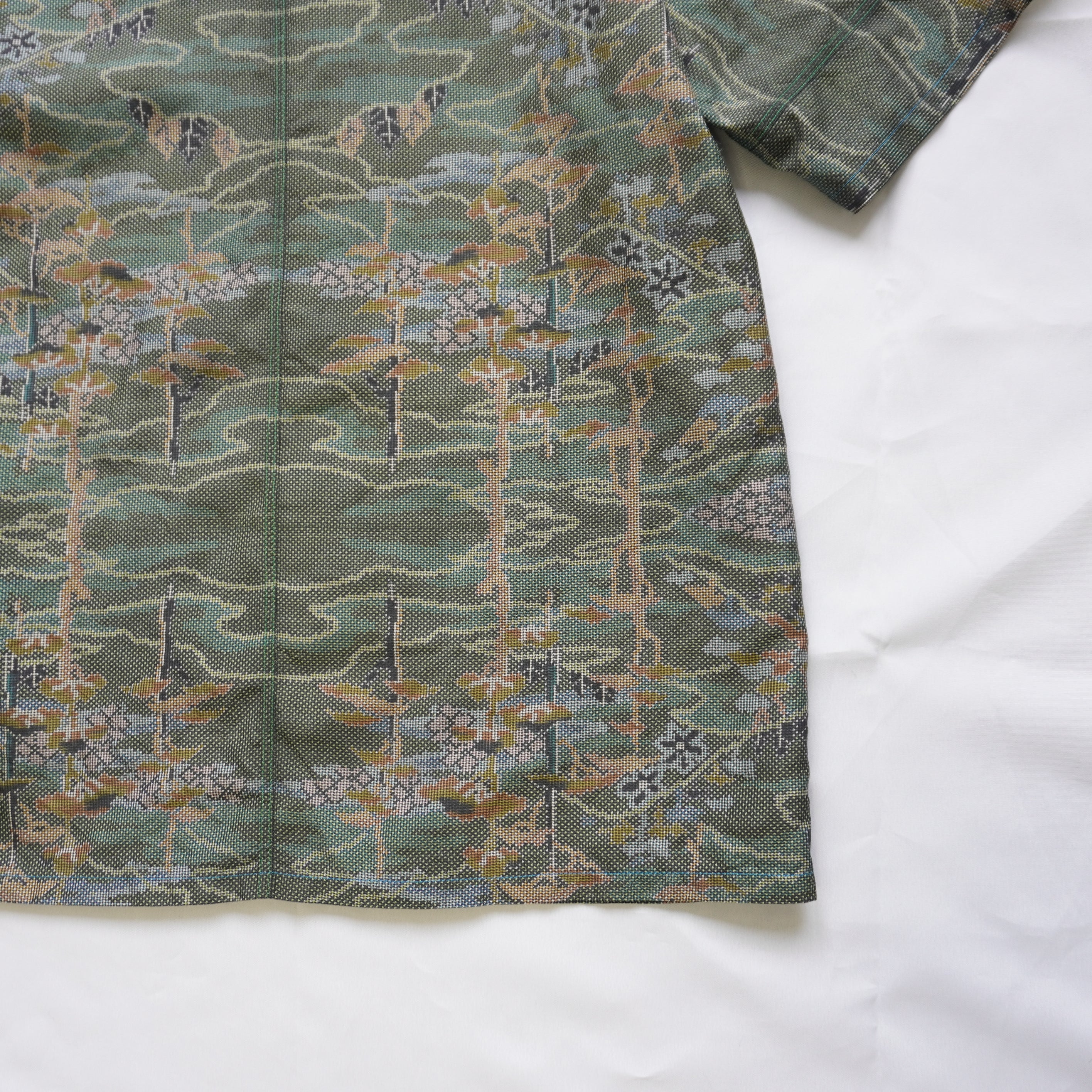 Mountain View Short-Sleeve Oshima Tsumugi Aloha Shirt L CA113