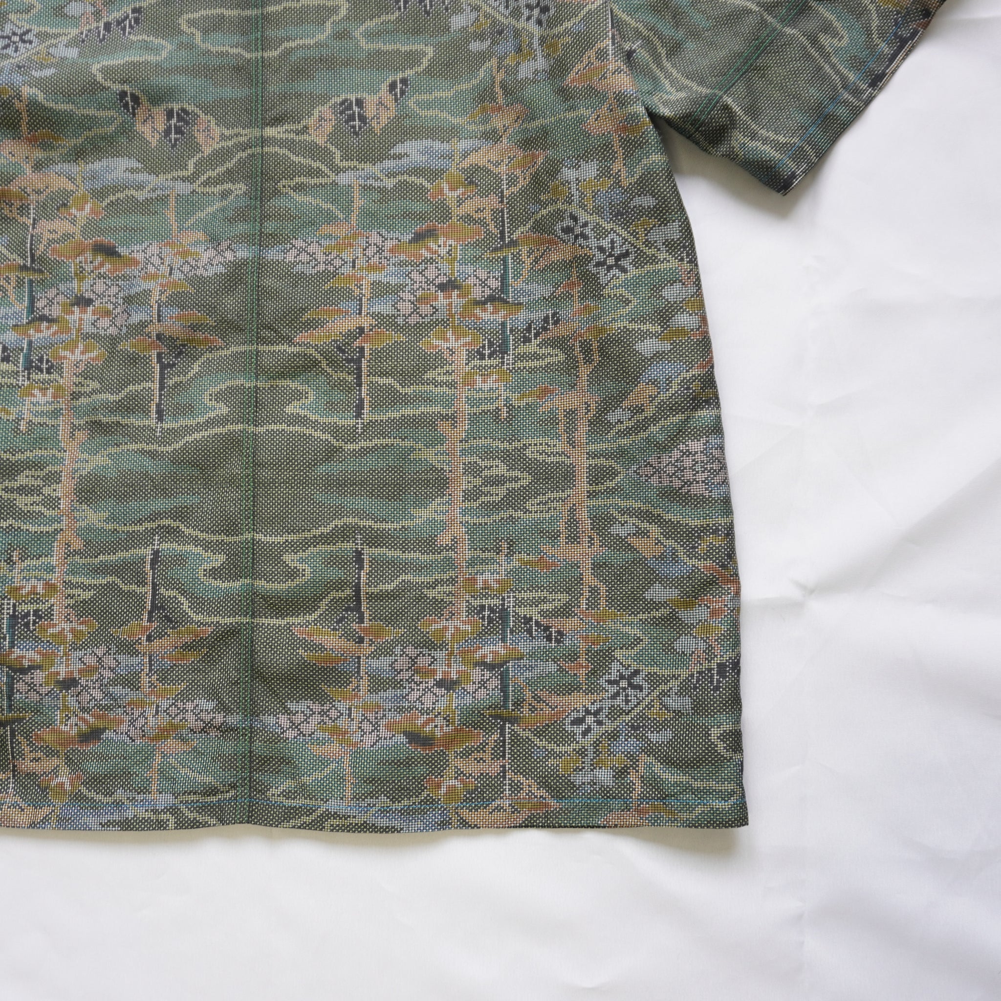 Mountain View Short-Sleeve Oshima Tsumugi Aloha Shirt L CA113