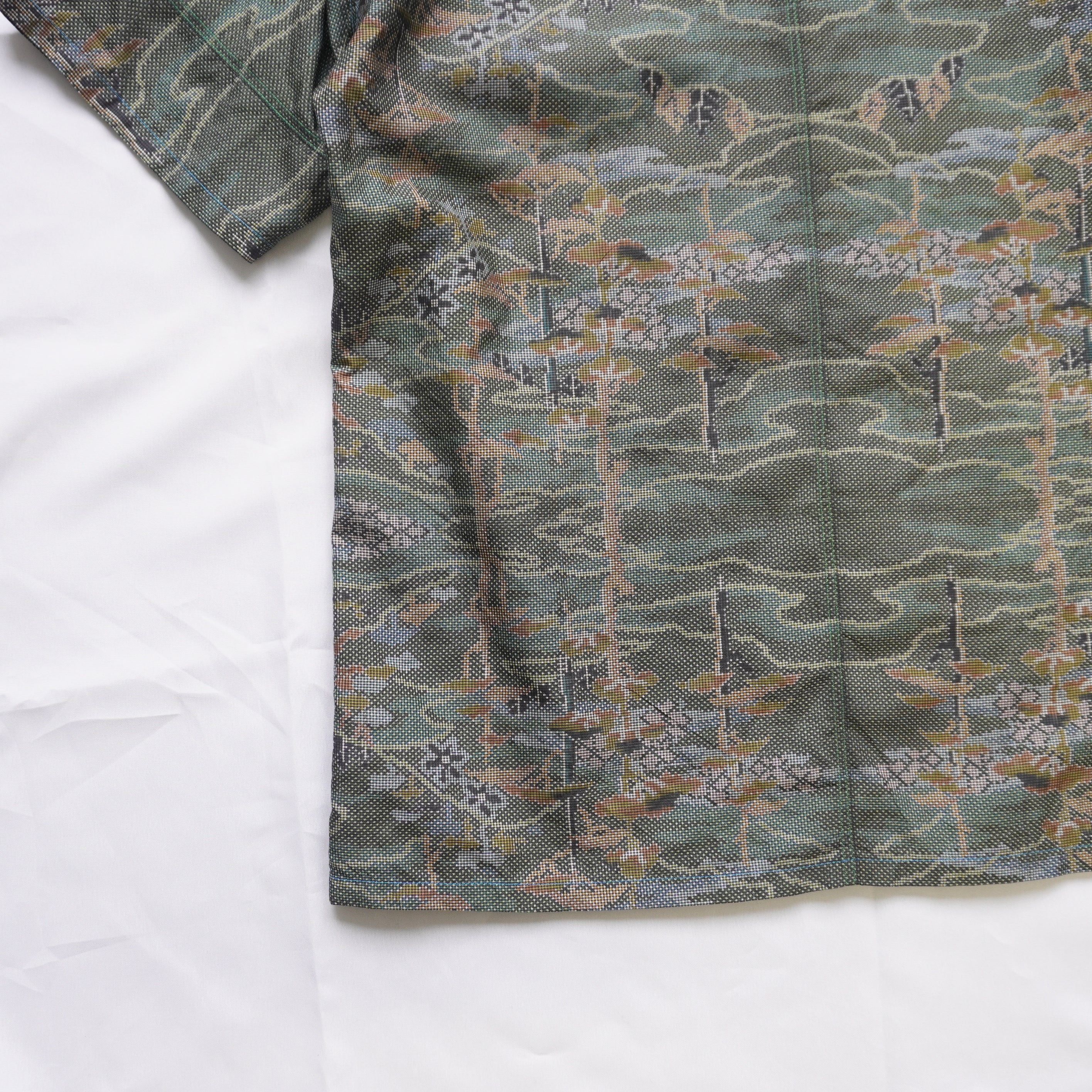 Mountain View Short-Sleeve Oshima Tsumugi Aloha Shirt L CA113