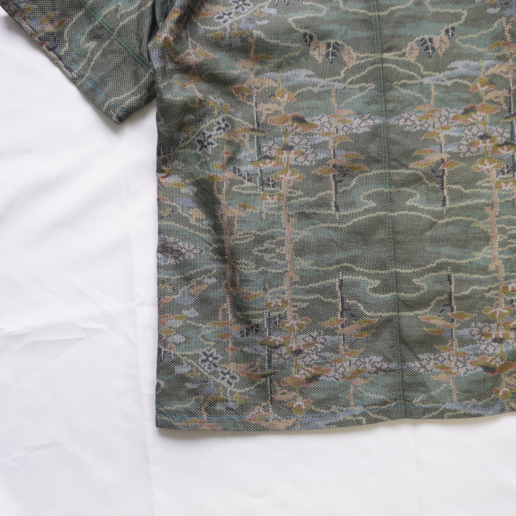 Mountain View Short-Sleeve Oshima Tsumugi Aloha Shirt L CA113