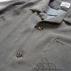 Kimono Aloha Shirt, Oshima Tsumugi Silk, Size L, CA83
