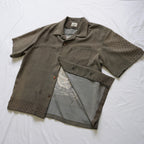Kimono Aloha Shirt, Oshima Tsumugi Silk, Size L, CA83
