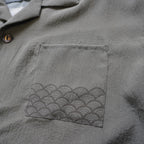 Kimono Aloha Shirt, Oshima Tsumugi Silk, Size L, CA83