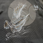 Kimono Aloha Shirt, Oshima Tsumugi Silk, Size L, CA83