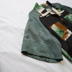 Kimono Aloha Shirt, Baby Garment, Hawk Embroidery, Size L, CA93