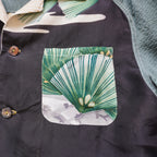 Kimono Aloha Shirt, Baby Garment, Hawk Embroidery, Size L, CA93