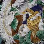 Kimono Aloha Shirt, Baby Garment, Hawk Embroidery, Size L, CA93