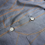 Kimono Aloha Shirt, Oshima Tsumugi Silk, Size L, CA83