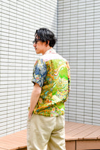 パッチワーク　半袖アロハシャツ　M　CA31