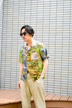 パッチワーク　半袖アロハシャツ　M　CA31