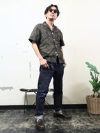 Kikkō Pattern Short Sleeve Oshima Tsumugi Aloha Shirt L CA63