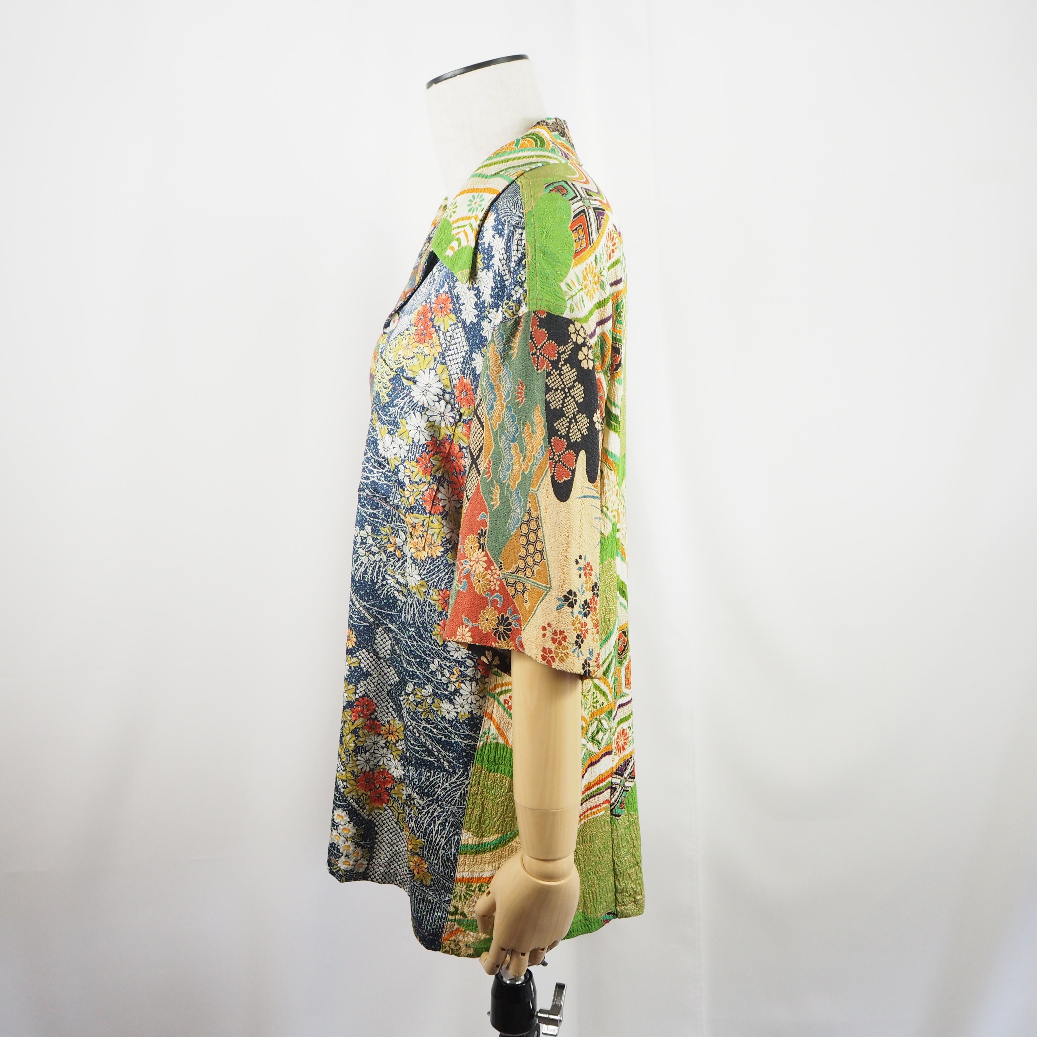 カラフル総柄　半袖アロハシャツ　L　CA16