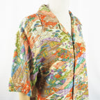季節の花々　半袖アロハシャツ　M　CA17