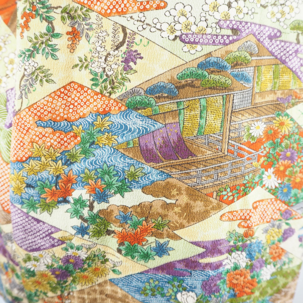 季節の花々　半袖アロハシャツ　M　CA17