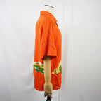 Orange Japanese House Short Sleeve Aloha Shirt M CA52