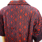 Hemp Leaf Pattern Short Sleeve Oshima Tsumugi Aloha Shirt M CA40