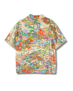 季節の花々　半袖アロハシャツ　M　CA17