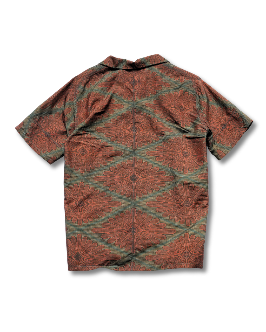 Kimono Aloha Shirt, Oshima Tsumugi Silk, Size L, CA79