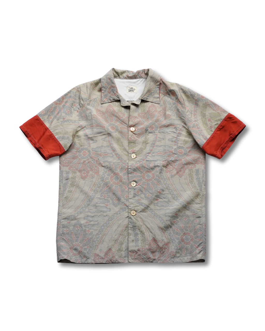 Kimono Aloha Shirt, Oshima Tsumugi Silk, Size L, CA83