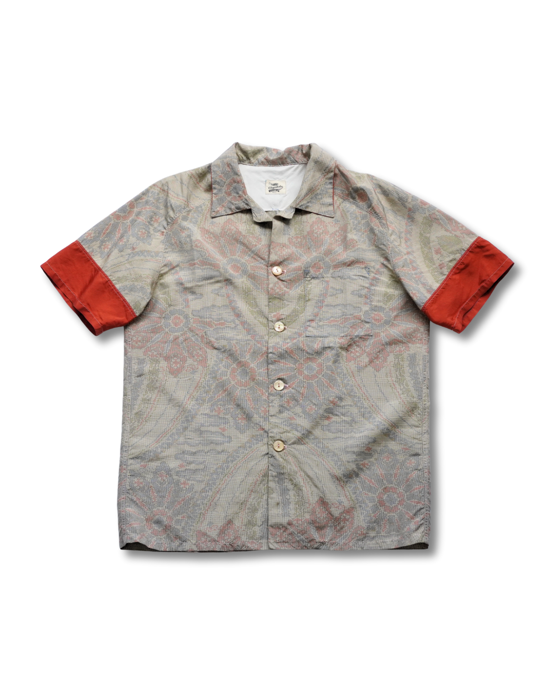 Kimono Aloha Shirt, Oshima Tsumugi Silk, Size L, CA83