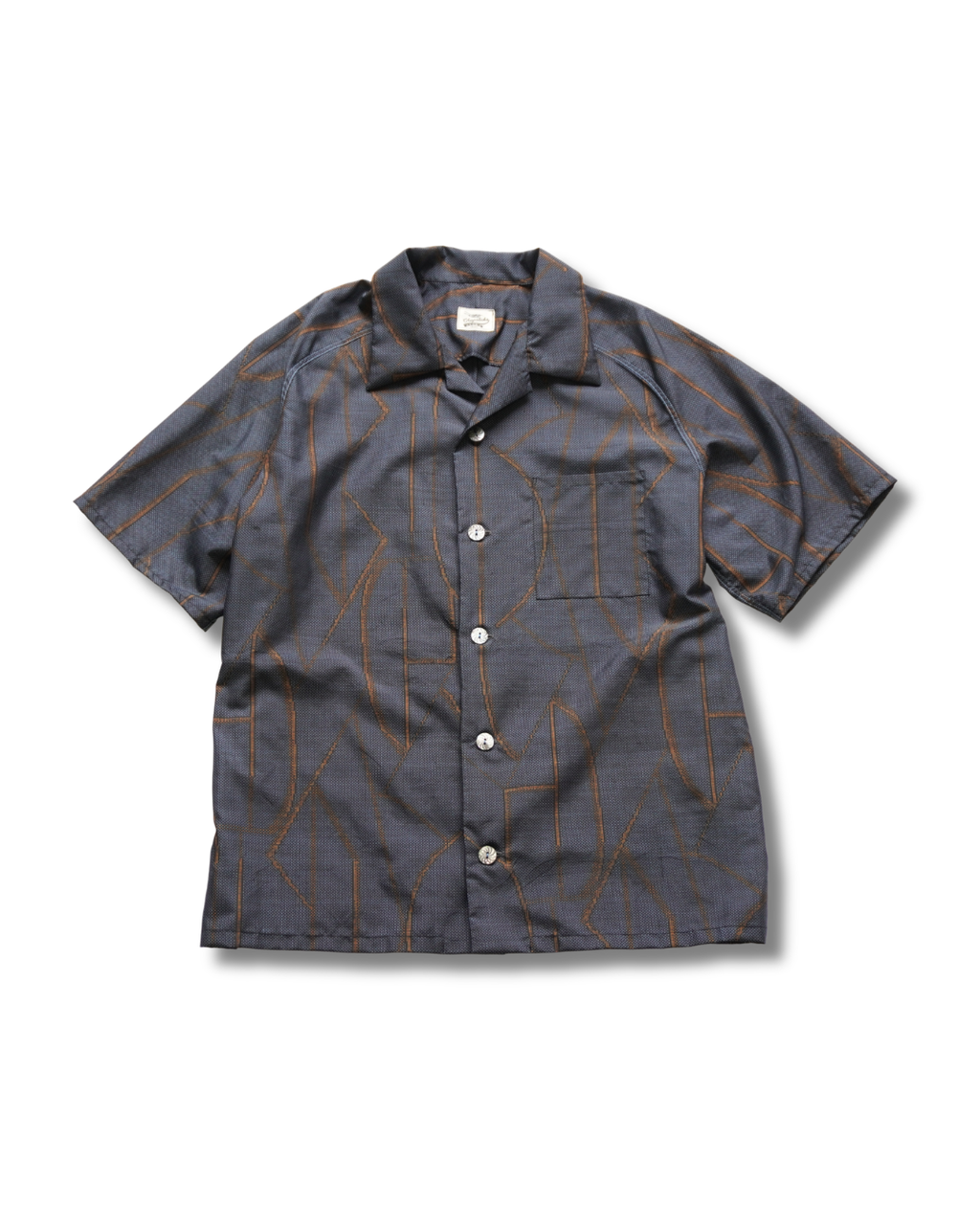 Kimono Aloha Shirt, Oshima Tsumugi Silk, Size L, CA83
