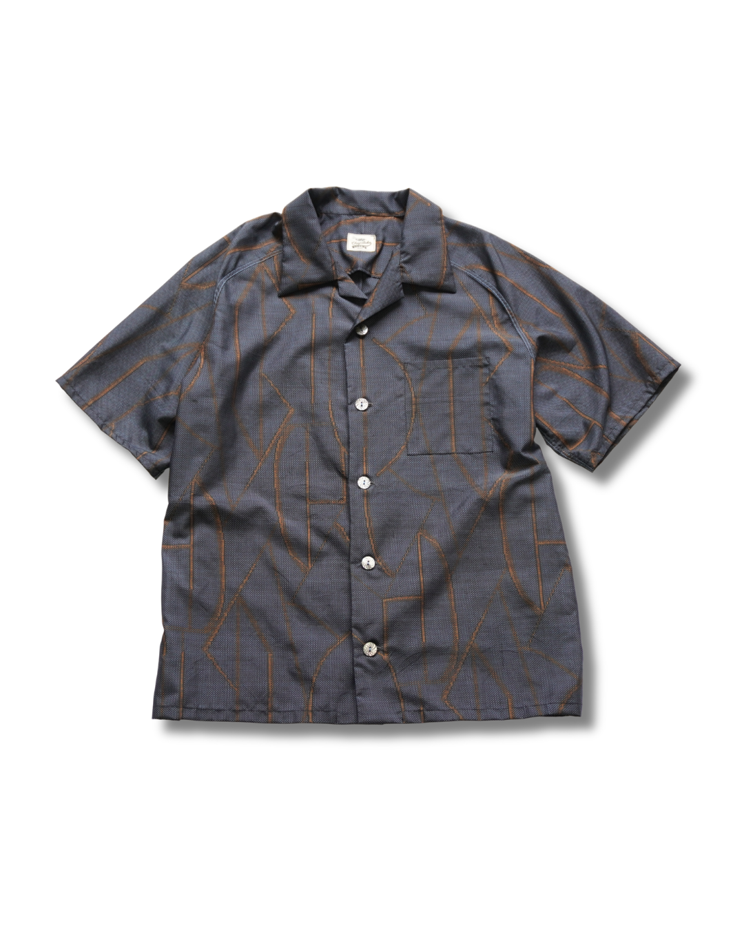 Kimono Aloha Shirt, Oshima Tsumugi Silk, Size L, CA83
