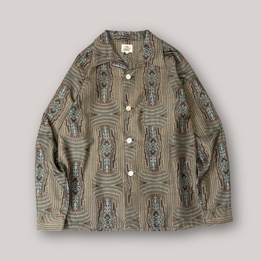 Kimono Aloha Shirt, Oshima Tsumugi, Size Unknown, CA116 (No Image)
